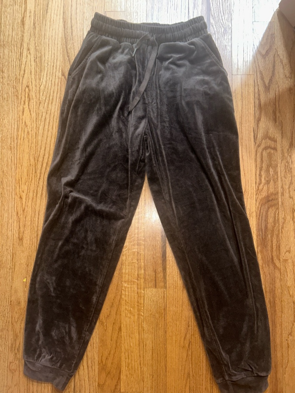 if it were me Black Velour Jogger Pants - Plush Casual Sweatpants
